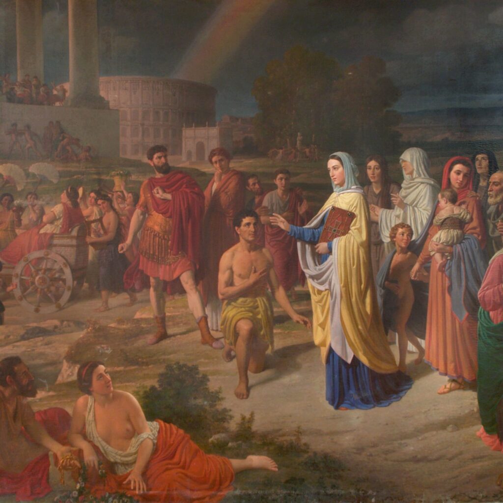 Pintura exterior amb gent